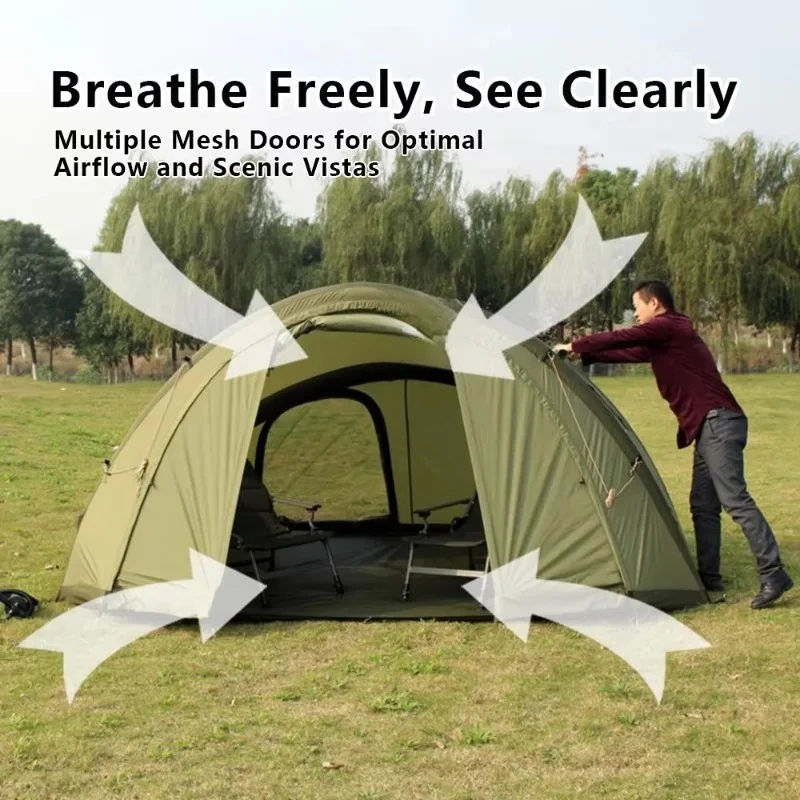 #￥Mini Tent Strong Inflatable Frame Instant Anti-Mosquito Outdoor Camping One-Room Fishing Tent 2-3 Person Waterproof