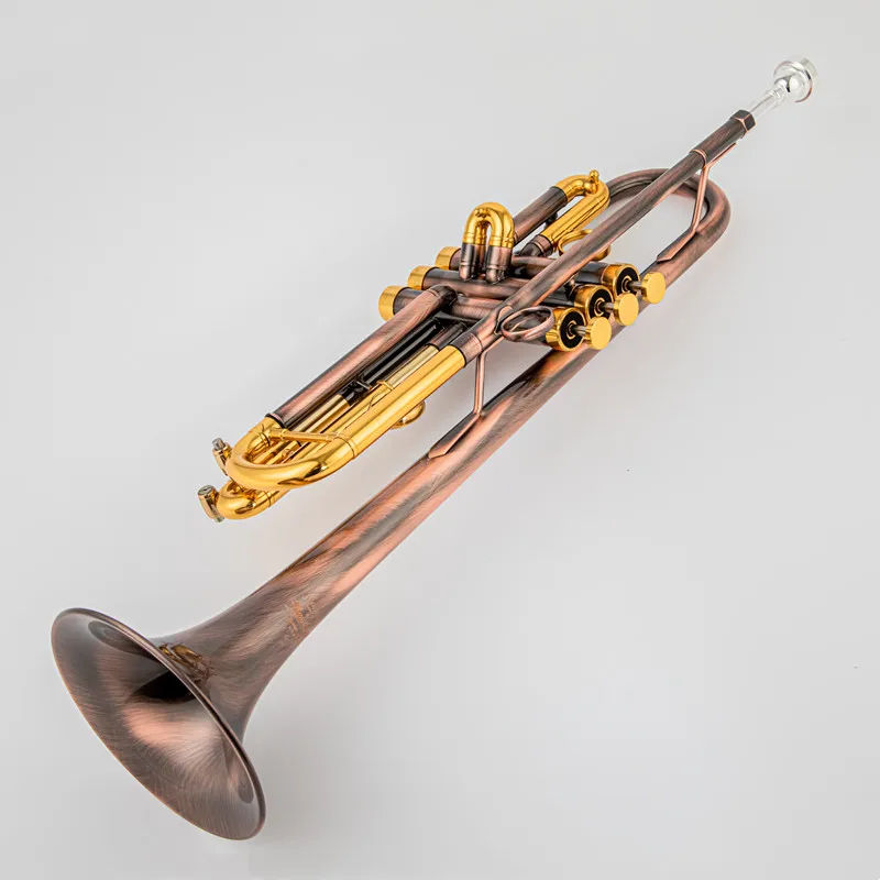 BACH 43 Brass Bb Trumpet with Unique Antique Copper Simulation Surface Small Musical Instrument for Inventory
