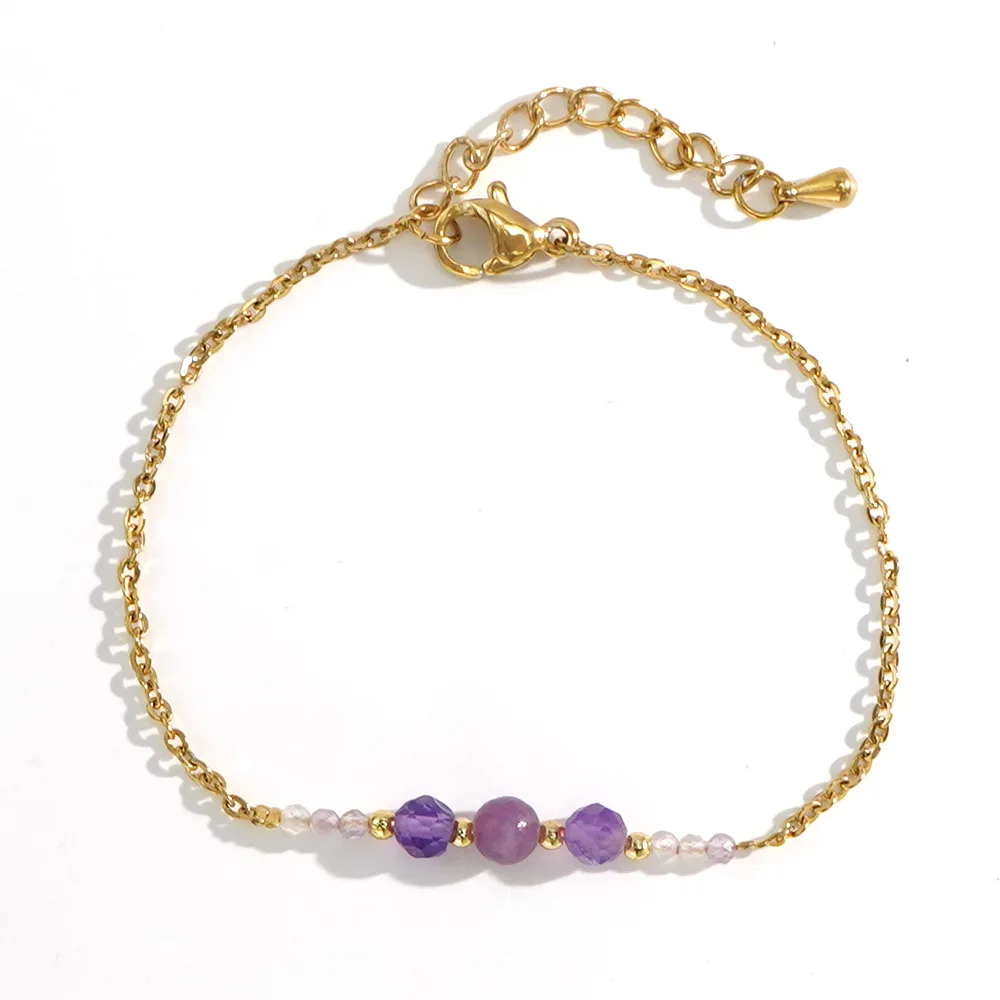 Bohemian Handmade Beaded Rope Chain Coloured Bracelets Men Women Semi-Precious Stone Stainless Steel Jewellery Accessories Gift