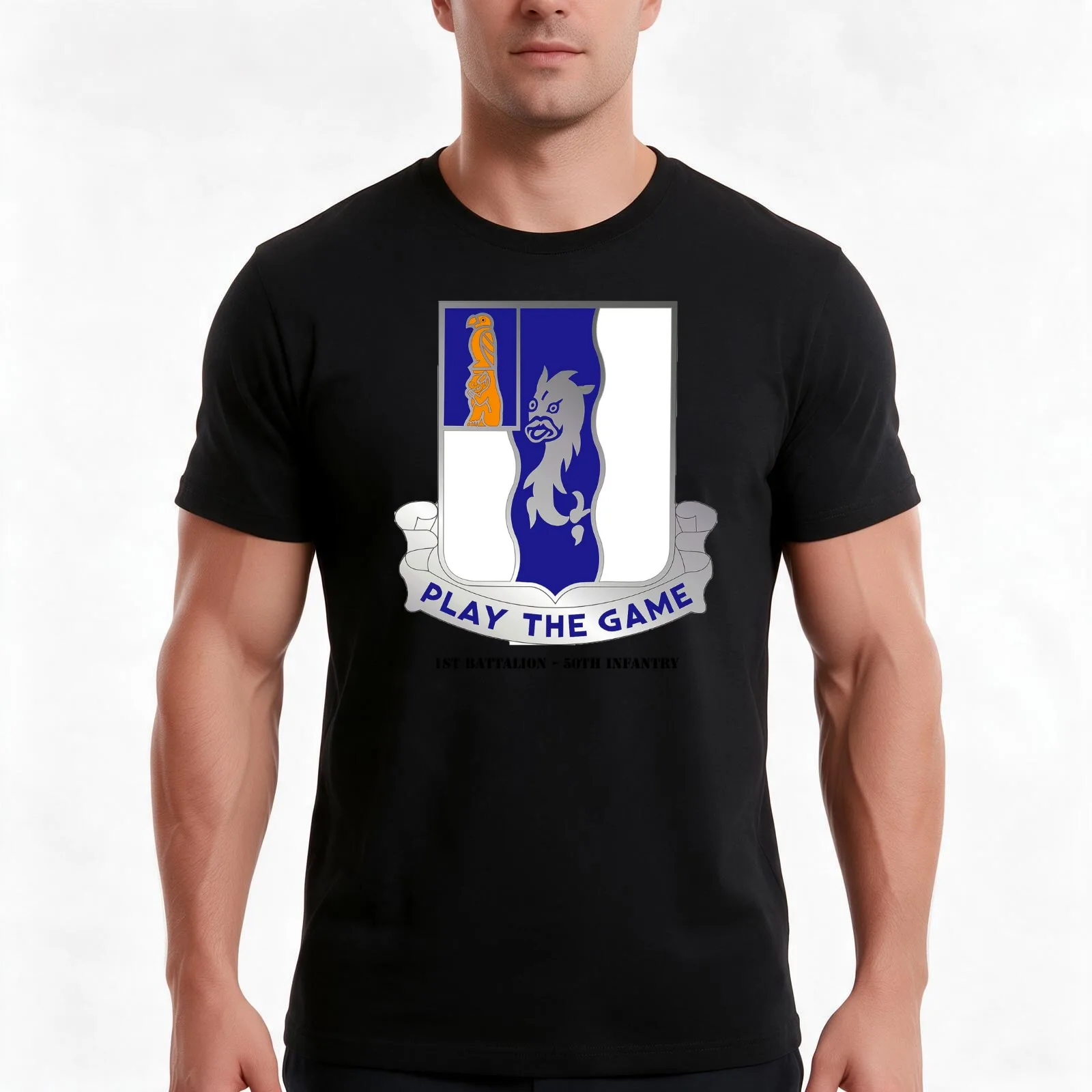 1ST BATTALION, 50TH INFANTRY T-Shirt, Summer Casual Cotton Tee, Oversized Streetwear Tops, Vintage Graphic Print, 100% Cotton