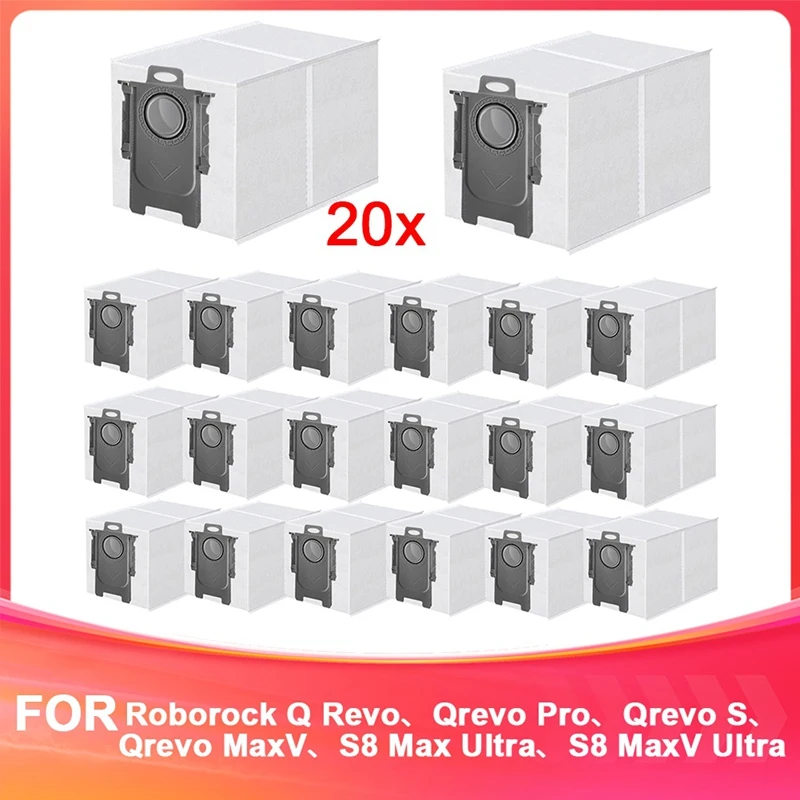 

Мешок для пыли M14K-20 Pack для пылесоса Roborock Q Revo, S8 Max Ultra, S8 Maxv Ultra, одноразовый мешок большой емкости 3,0 л