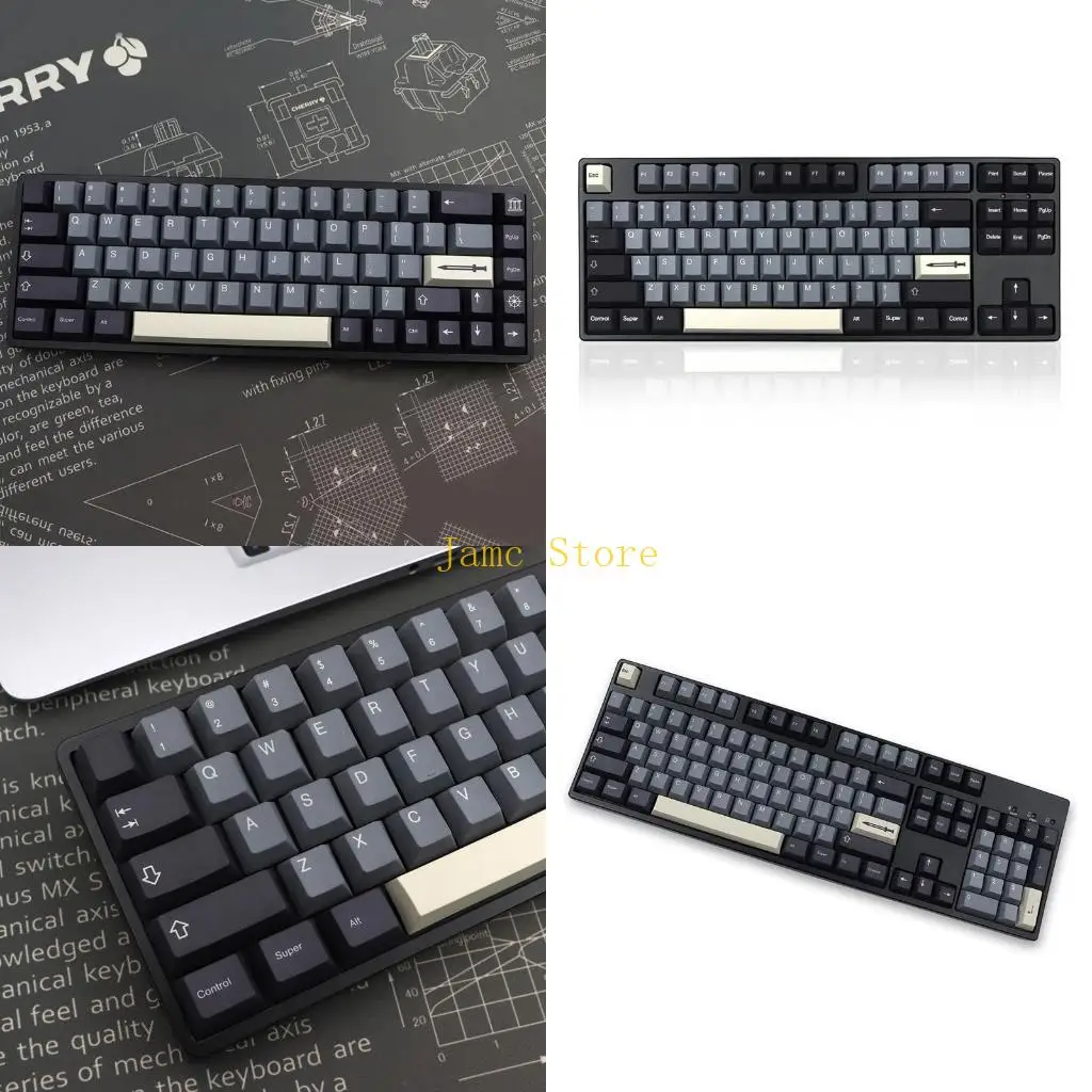 LX0B 134Keys/set Sword Keycap Cherry Profile PBT Keycaps For MX Switches DZ60 GK61