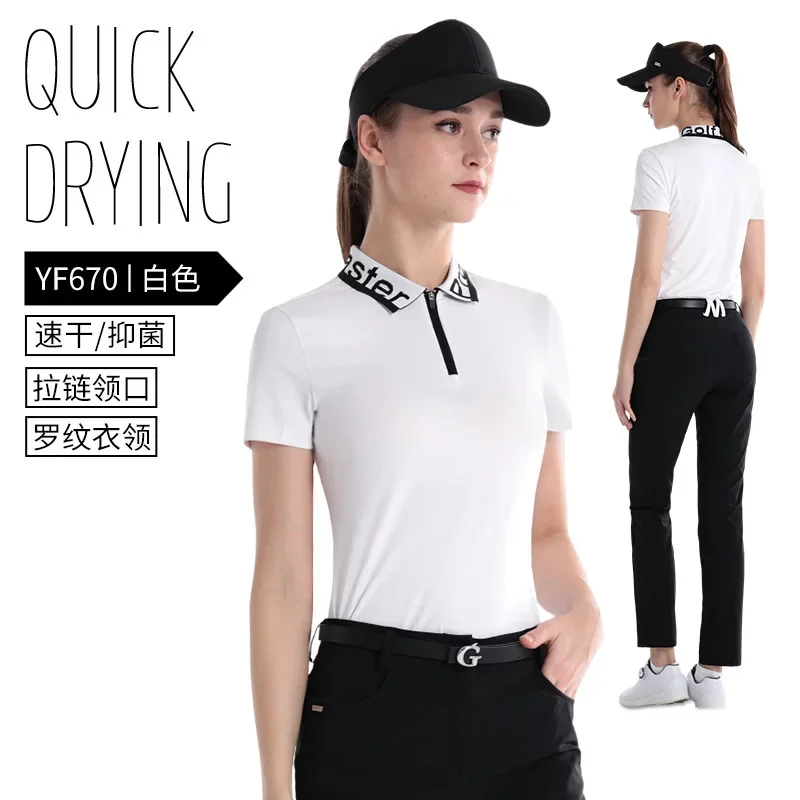 PGM Golf Clothing Women's Summer T-shirt POLO Breathable Short Sleeve Top