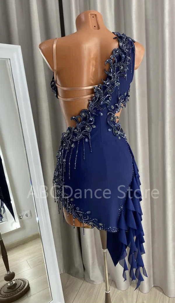 Latin Dance Dress Women's Customsized Rumba Chacha Tango Performance Professional Costumes Latin Dresses