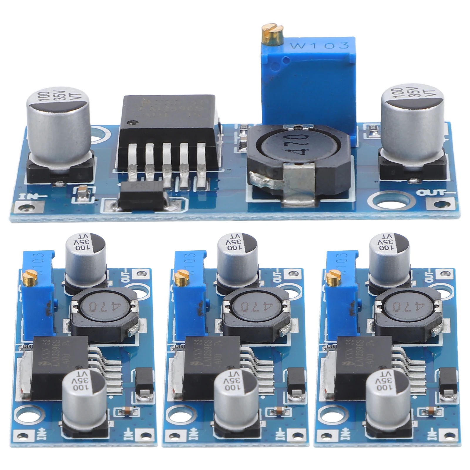 

4pcs Dc-Dc Step Down Voltage Regulator 3A Output Adjustable Power Module Low Ripple Compact Design For Electronic Projects Power