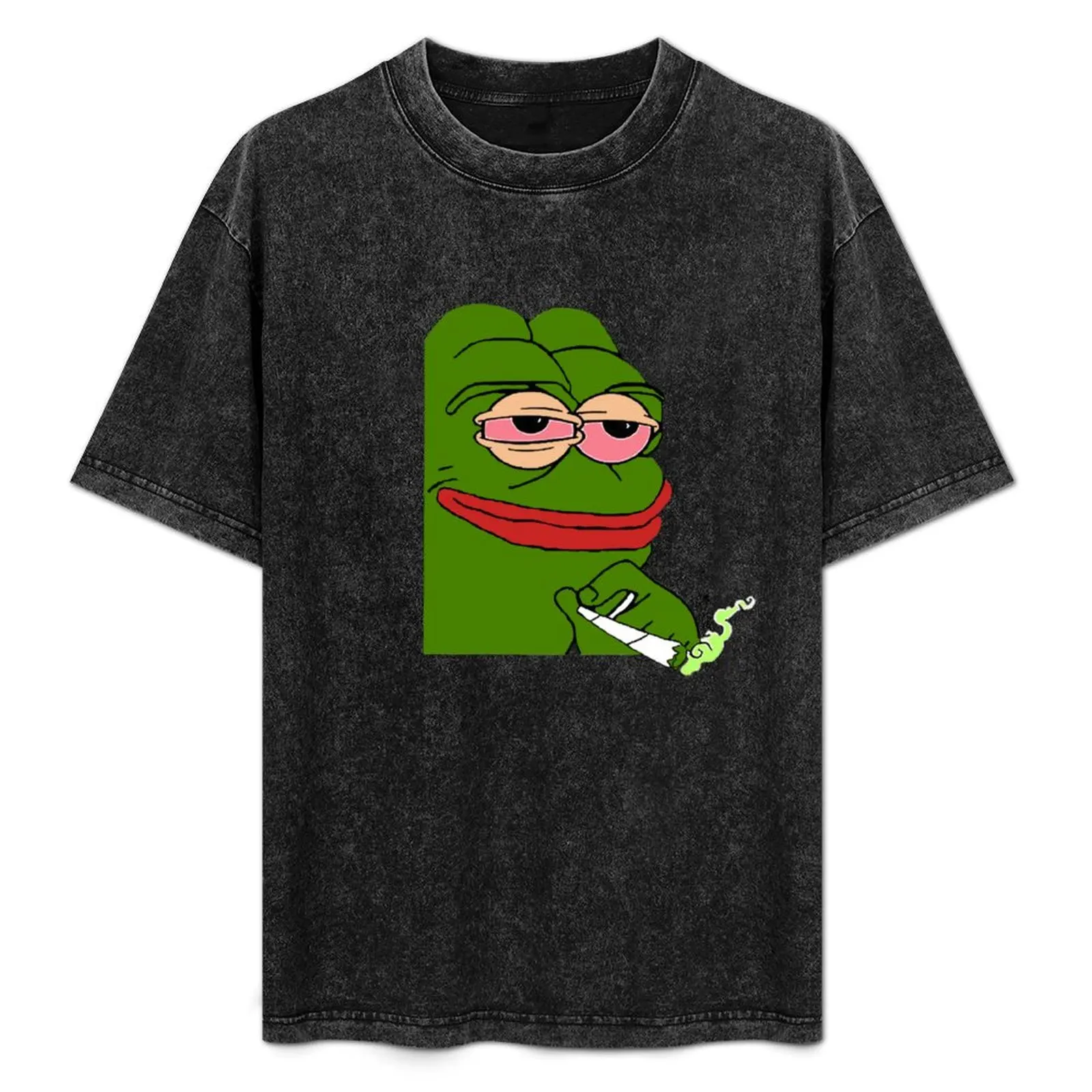 

Pepe the Frog Meme Cartoon Stoner Graphic T-Shirt Basic Short Sleeve T-Shirt for Men