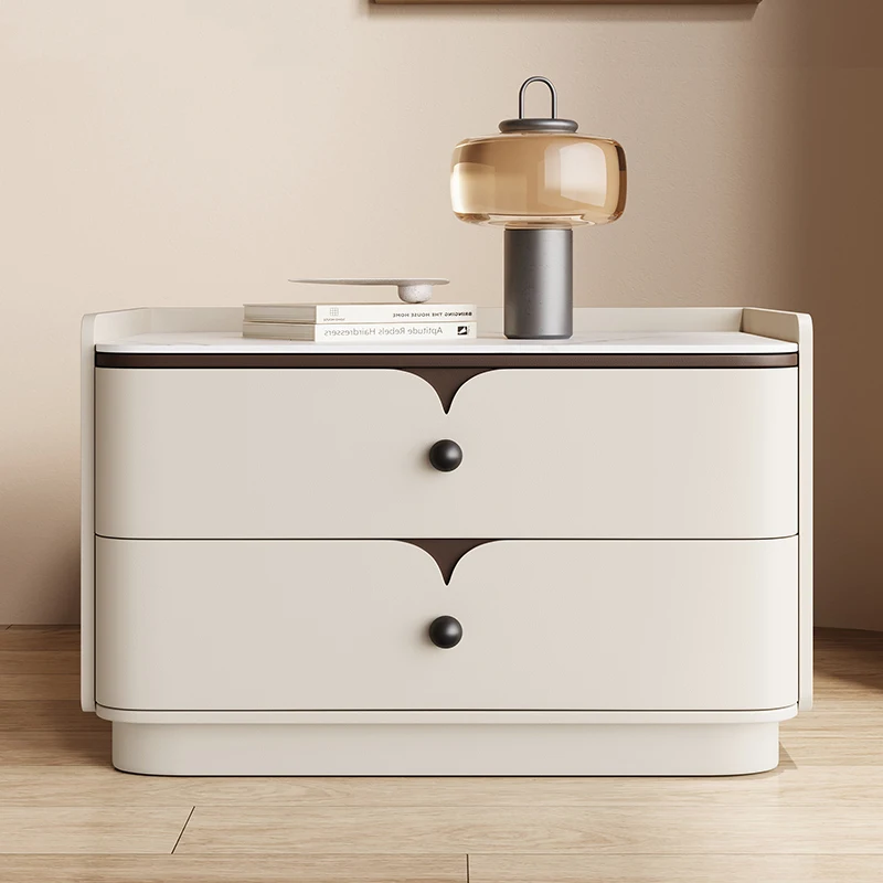 

European Glamour Modern Bedside Table Drawers Storage Minimalist Luxury Bedside Table Design Mesa De Noche Bedroom Furniture