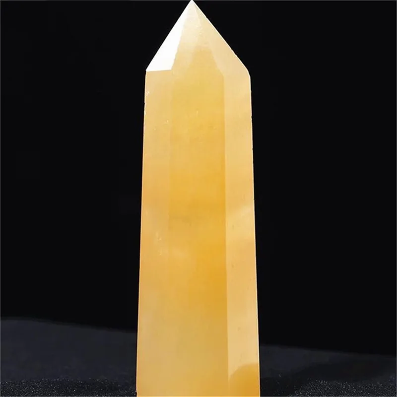 10-11cm natural crystal yellow calcite columns for home decoration