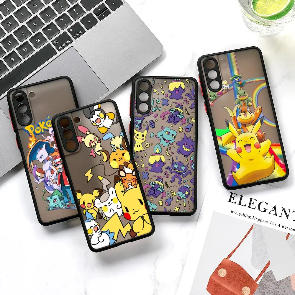 Pokemon go anime für samsung s24 fall s21 fe s22 s23 plus 5g s10 funda für galaxy s24 ultra fall s9 s8 pikachu matte telefon abdeckung