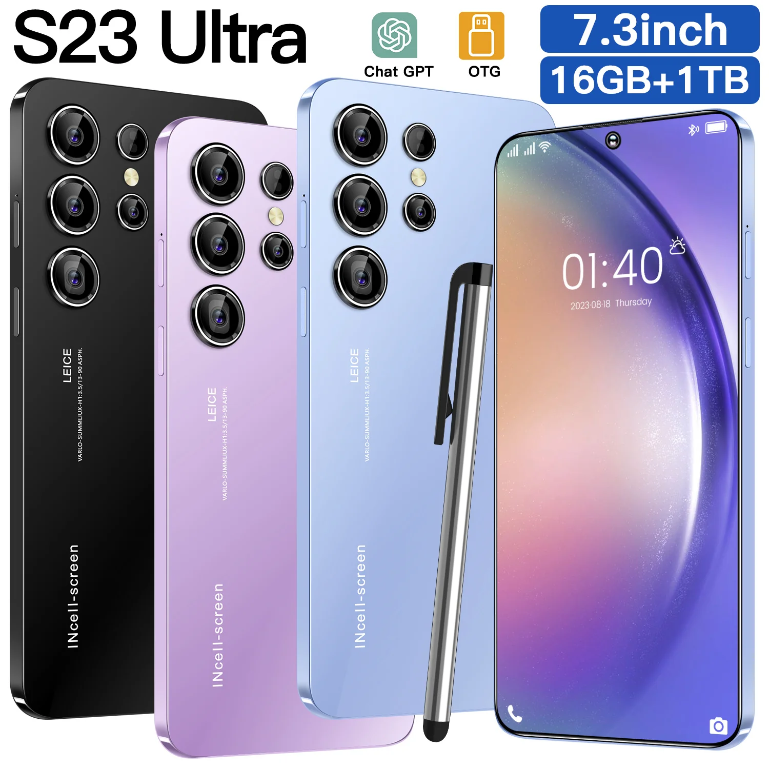 Global version S23 Ultra 5G Smartphone Qualcomm 8 Gen 2 7.3