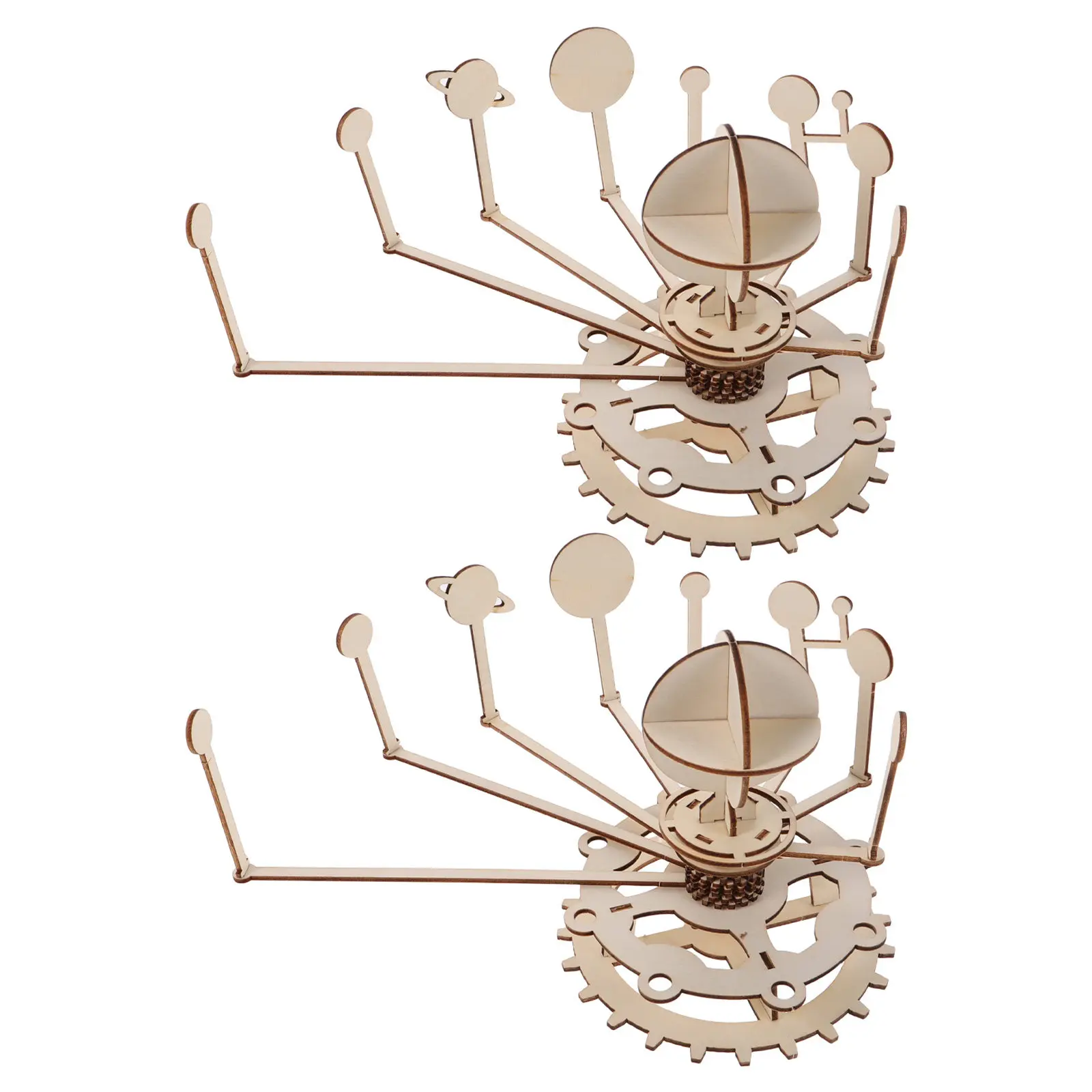 2 Sets DIY Science Puzzle Kit Model for Kids Nine Planets Stem Toy Models Khaki Educational Solar System Kits