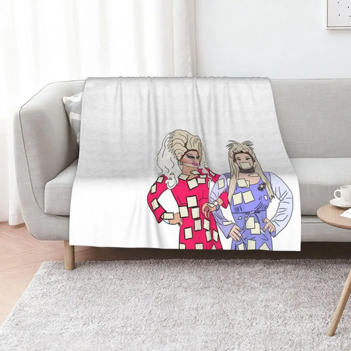 Katya and trixie Pop art 2.0 Throw Blanket Sleeping Bag Stuffeds For Sofa Thin Extra Large Throw Beach Decorative Sofa Blankets