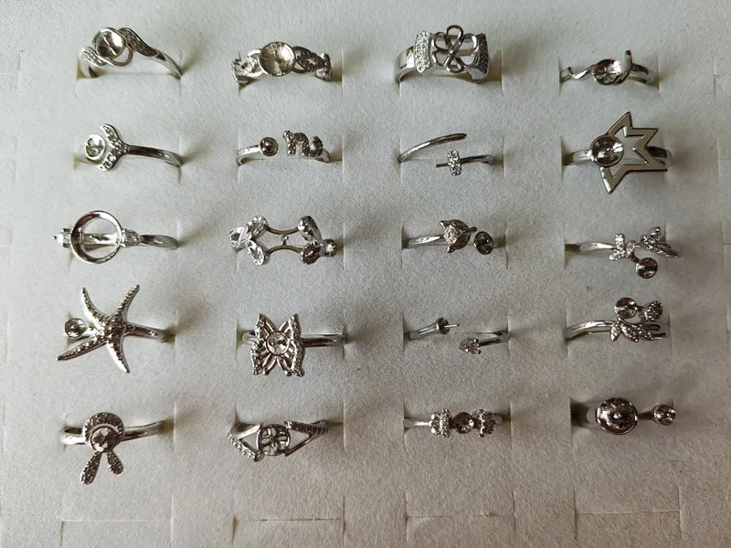 20pcs/lot FREE SIZE ADJUSTABLE Ring Settings Findings Mountings Women Accessories Female Lady Girls\' Finger Ring