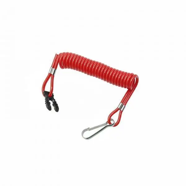 Outboard Engine Kill Switch Lanyard Boat Cutoff Rope Coiled Stop Cord Quick Release Clip for Mercury Suzuki Nissan Marine