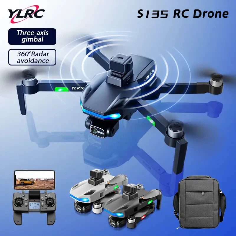 YLRC S135 GPS Drone 8K Professional HD Dual Camera 5G Wifi 360 Obstacle Avoidance Brushless 3-axis gimbal Quadcopter RC Dron Toy