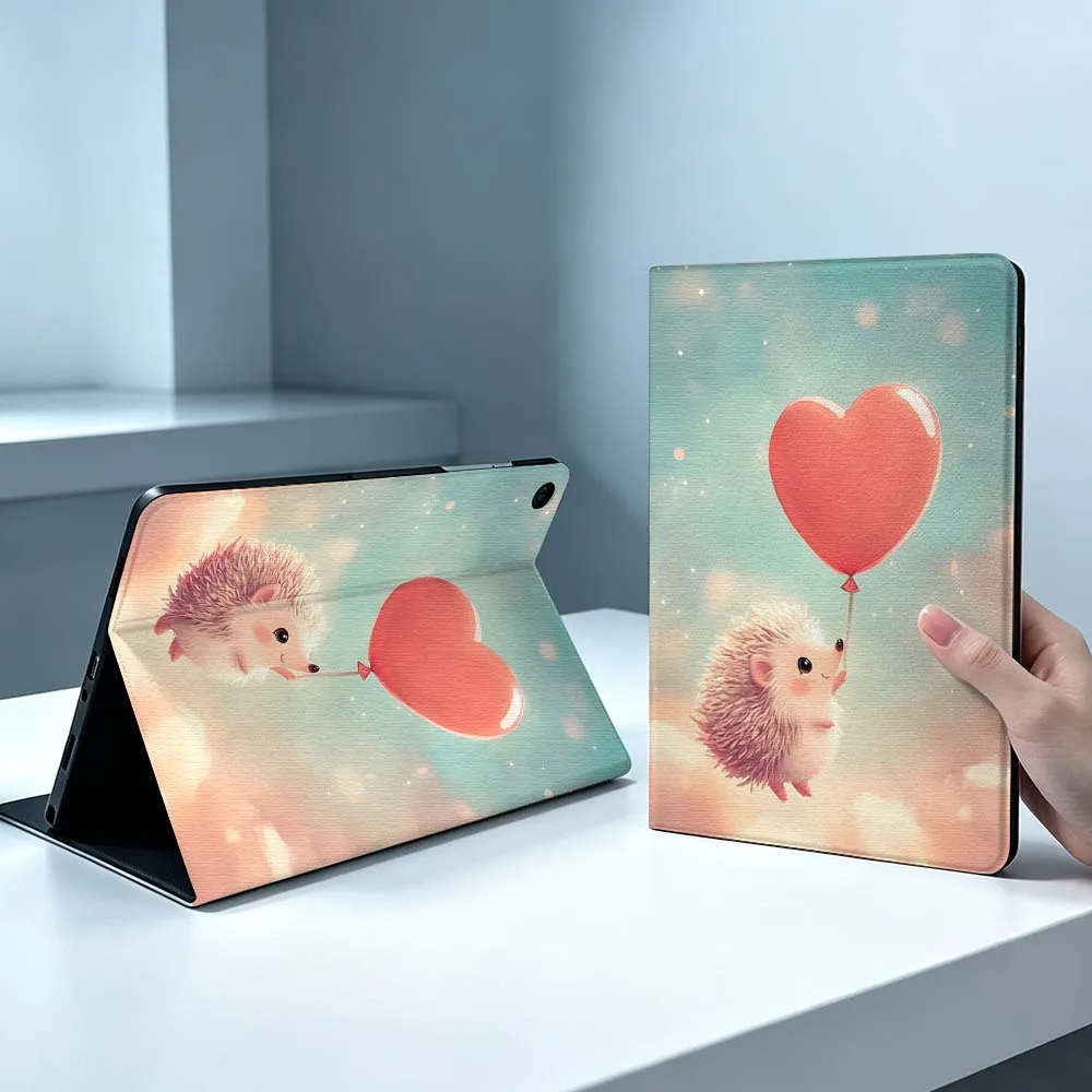 Creative Cute Hedgehog Pattern For Samsung Galaxy Tab S11 S10 S9 S8 S7 S6 A9 A8 A7 A11 Lite FE Plus Pen Tray Tablet Case Soft