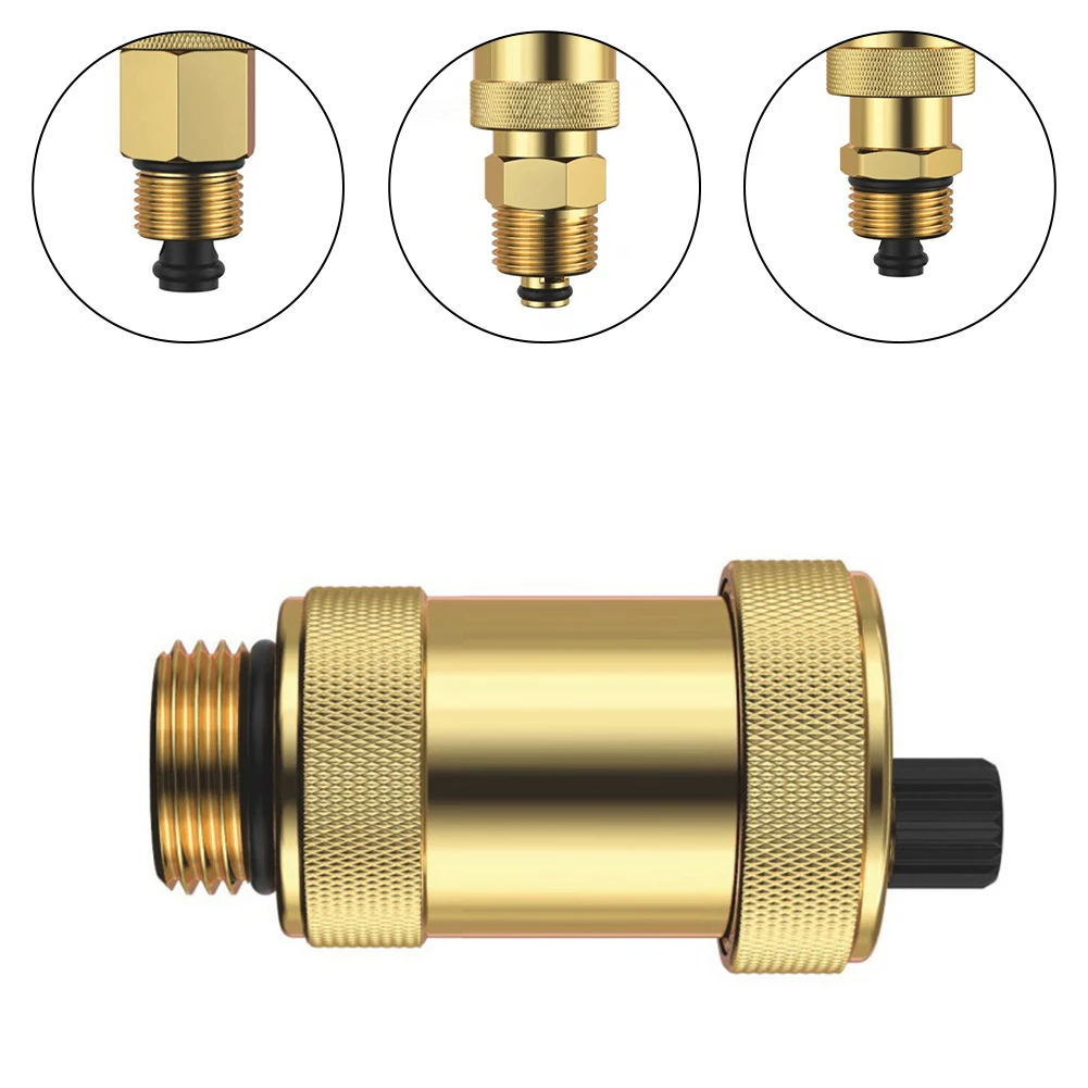 1pc Quick Vent Valve Automatic Vent 1/2 3/8 Inch Heating With Shut-off Valve Brass DN10/15 Heating Systems Parts