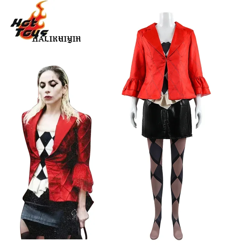 Леди Джокер Клоун Гага Косплей Костюм pour femme tenue Harley nouveau фильм д'Хэллоуин халат Canarval imbibée аниме 2024