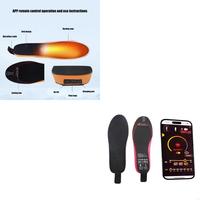  Rechargeable Electric Heated Insoles Foot Warmer for Skiing Hiking, Electric Heated Shoe Pad Cut in Different Size