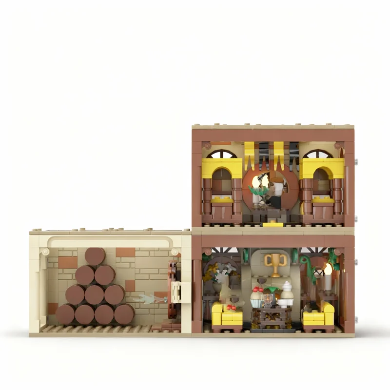 769pcs MOC Harry Hufflep*ff Common Room Modular Model Building Blocks Christmas Gift Architecture Toys DIY Idea Art Collection