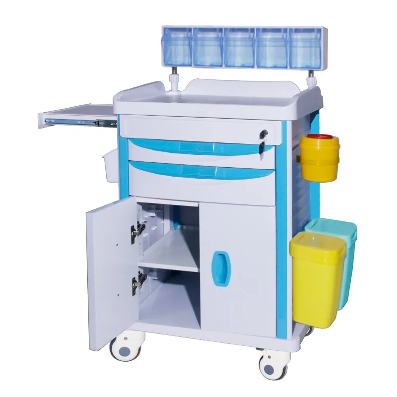 Hospital Equipment Multi-function Medical Crash Cart ABS Anesthesia Trolley
