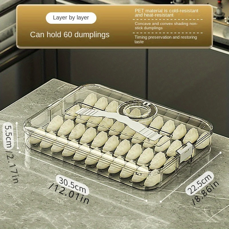 Dumpling Storage Box, Large-capacity Multi-layer Freezer Quick- Food Storage Refrigerator Sealed Storage Box