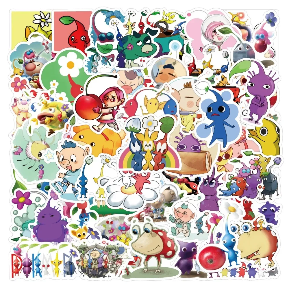 10/50pcs Pikmin Stickers Kawaii Decals Classic Toy DIY Phone Luggage Guitar Car Cartoon Graffiti Sticker Kids Gift