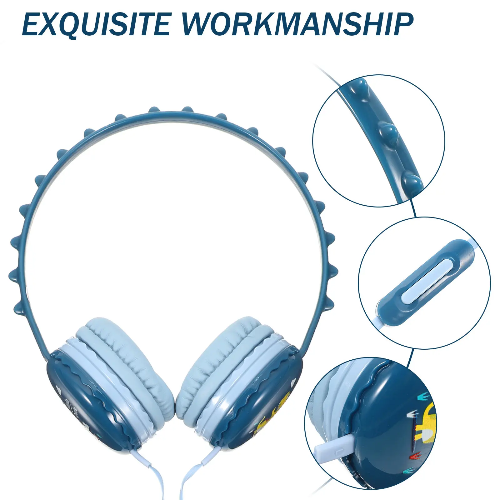 

Наушники в форме динозавра, проводные, накладные, с мягкими дышащими амбушюрами, встроенным микрофоном, совместимые с планшетами и ноутбуками