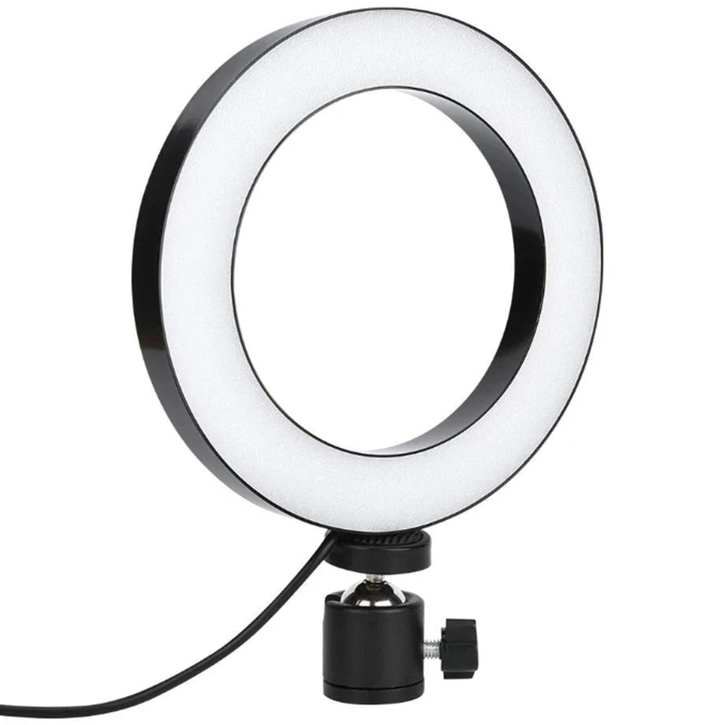 16Cm LED Dimmable LED Video Ring Light Camera Lamp Kit With USB Connection For Desktop Tripod Mobile Phone Holder