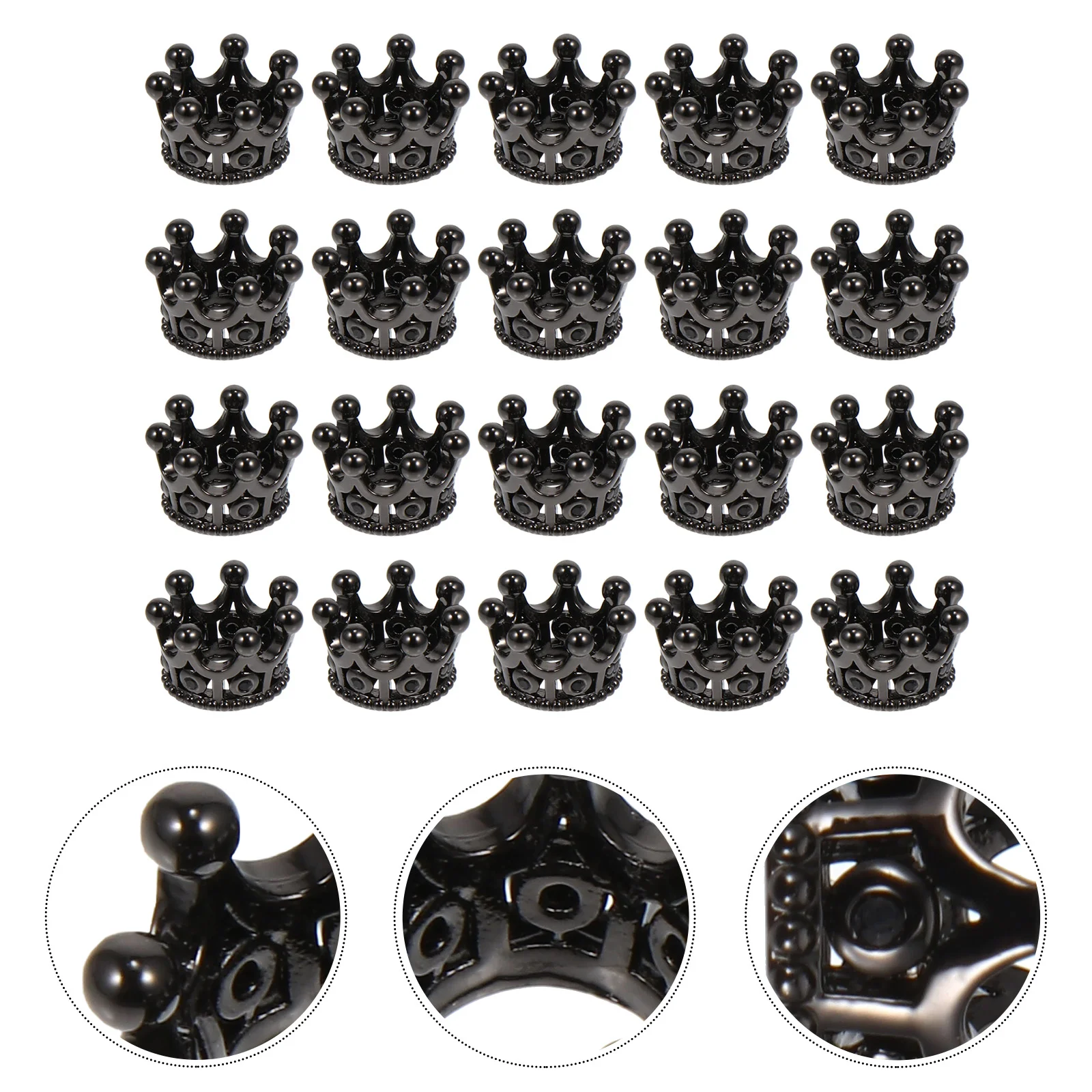 20 pçs mini coroa encantos cobre zircão adornos tamanho pequeno jóias artesanato materiais para colar pingente brinco fazendo