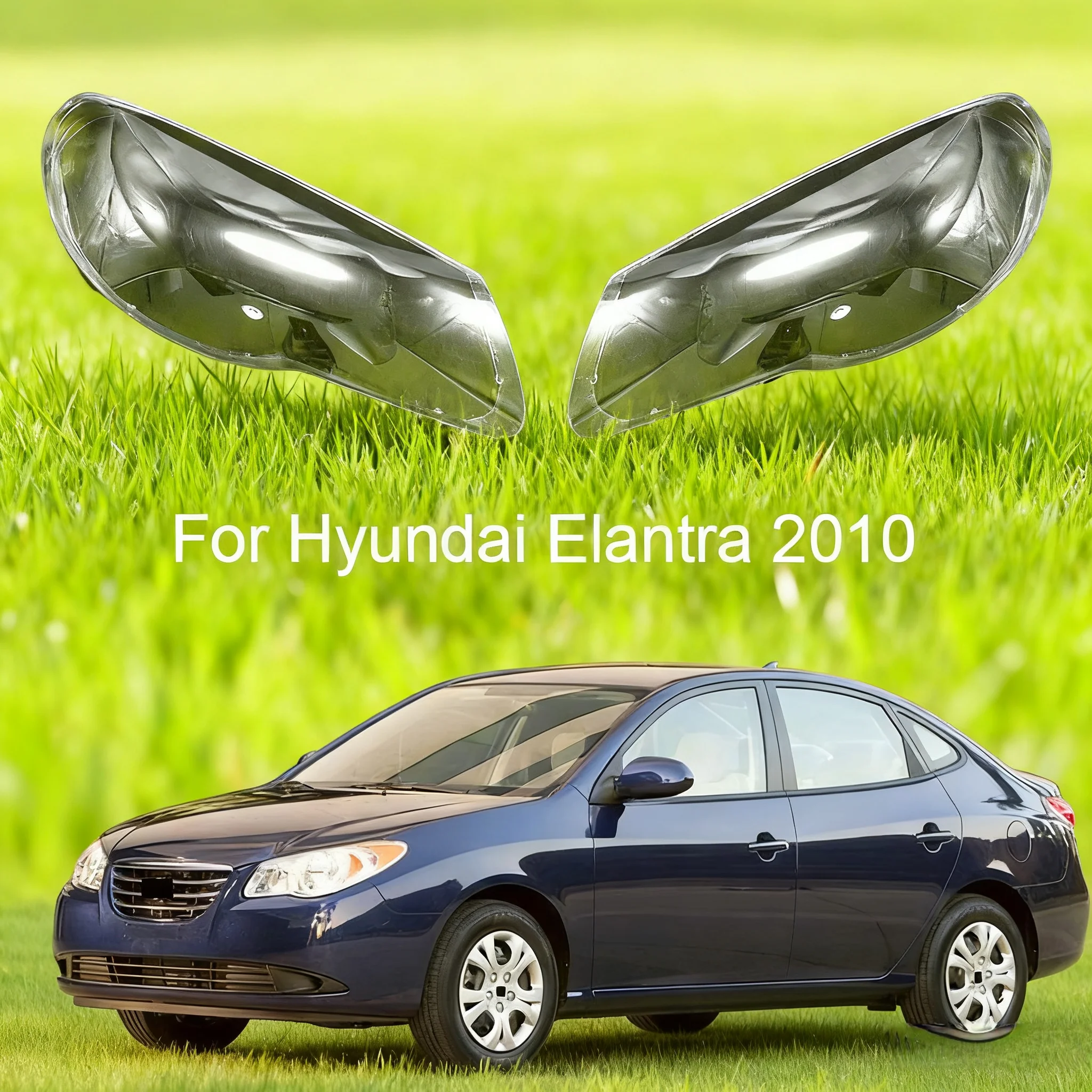لشركة هيونداي إلنترا سيدان 2010 كشافات قذيفة غطاء المصباح غطاء مصباح شفاف عدسة شبكي استبدال عاكس الضوء الأصلي