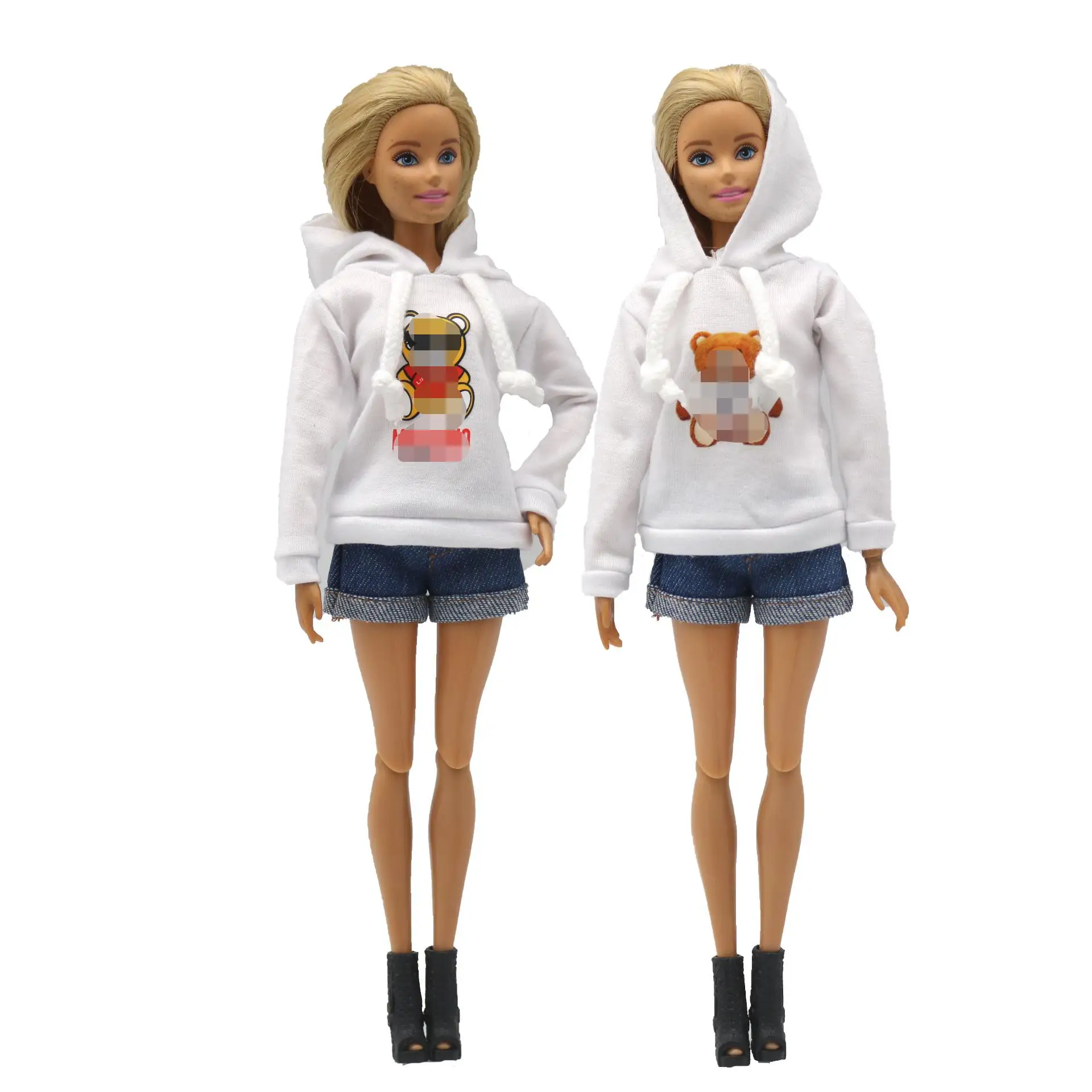 1piece Fashion Doll Clothes Sweatshirt short For Barbie Doll clothing winter Coat For Barbie Outfits 1/6 Dolls Accessories