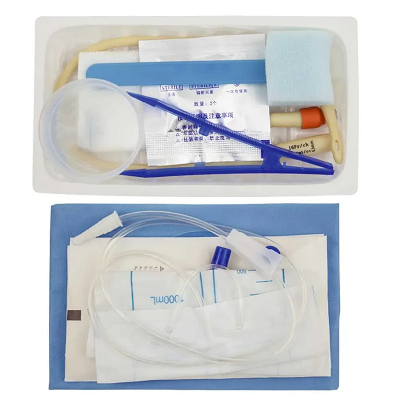 Medical Urethral Catheterization Kit Latex Double-Lumen Foley Catheter Urine Tube Adult Man Women Urine Drainage After Surgery