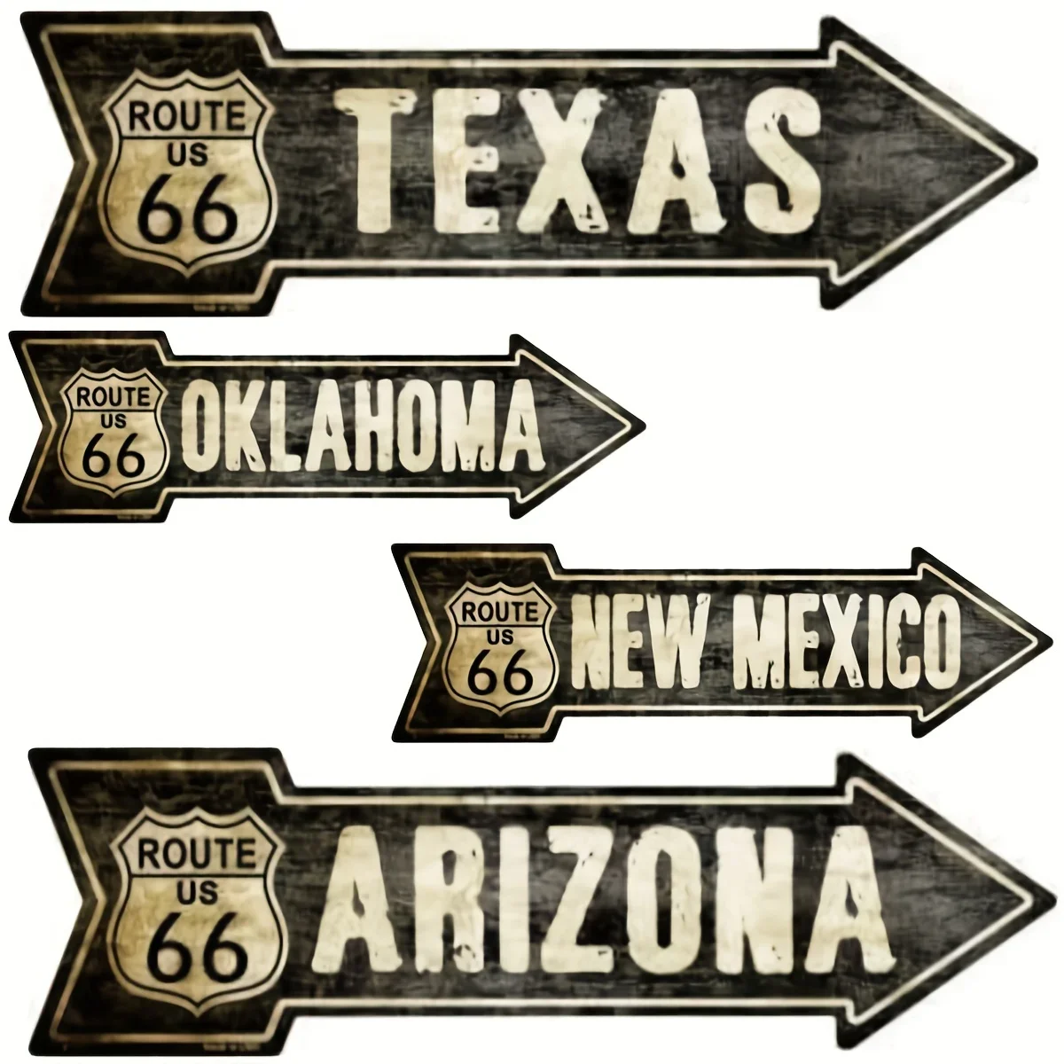 Señal de flecha de Metal Vintage Route 66, perfecta para decoración de puerta y regalos, muestra tu amor por Texas, Utah y Nuevo México, 1 unidad