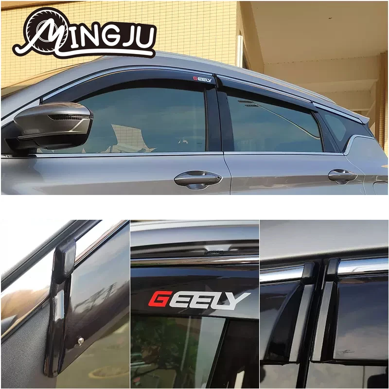 For Geely coolray 2023 2024 2025 Window Visor Awnings Shelters Vent Shades Sun Rain Deflector Guard Auto Accessories