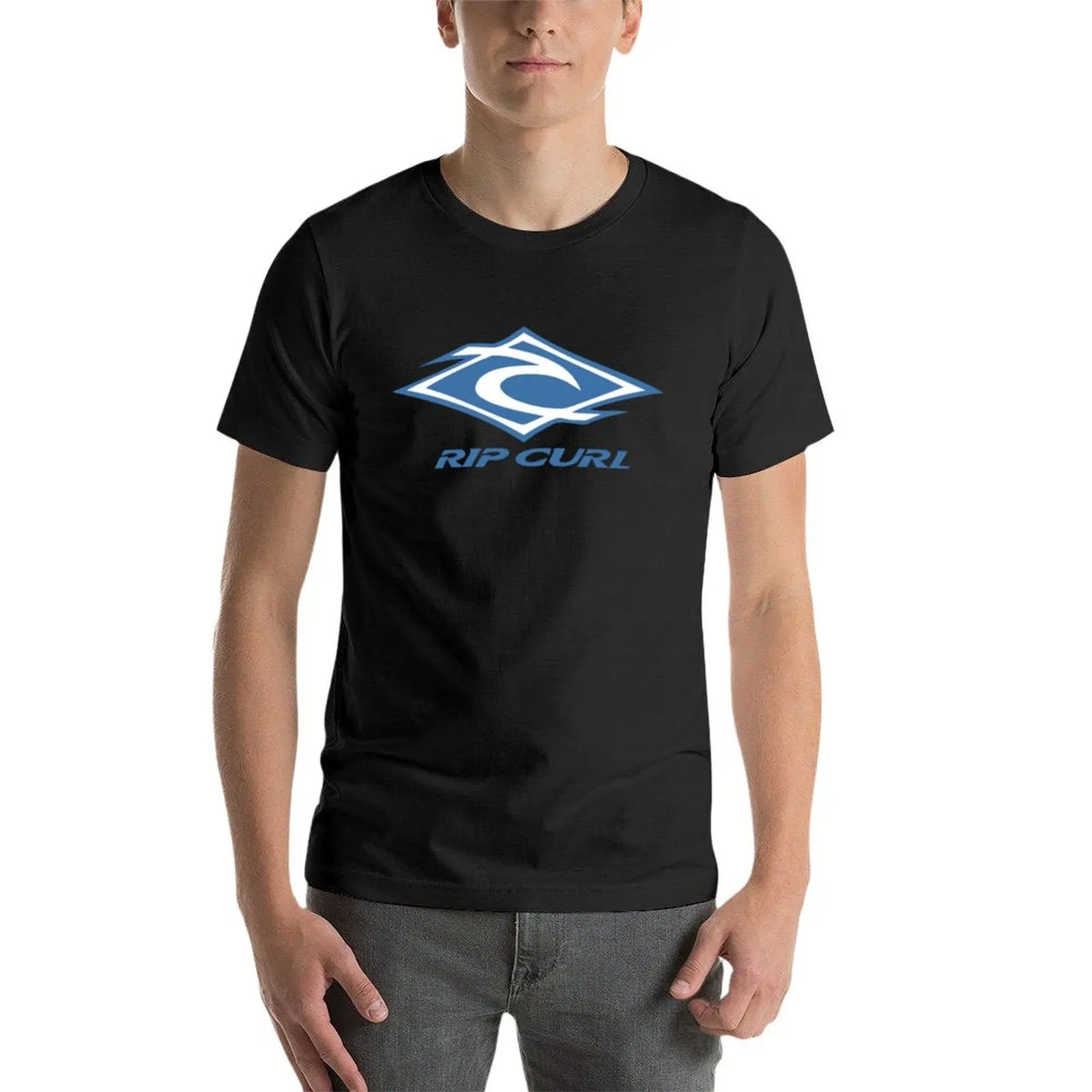 Surf-camiseta de manga curta masculina, camiseta de manga curta com logotipo, roupas masculinas