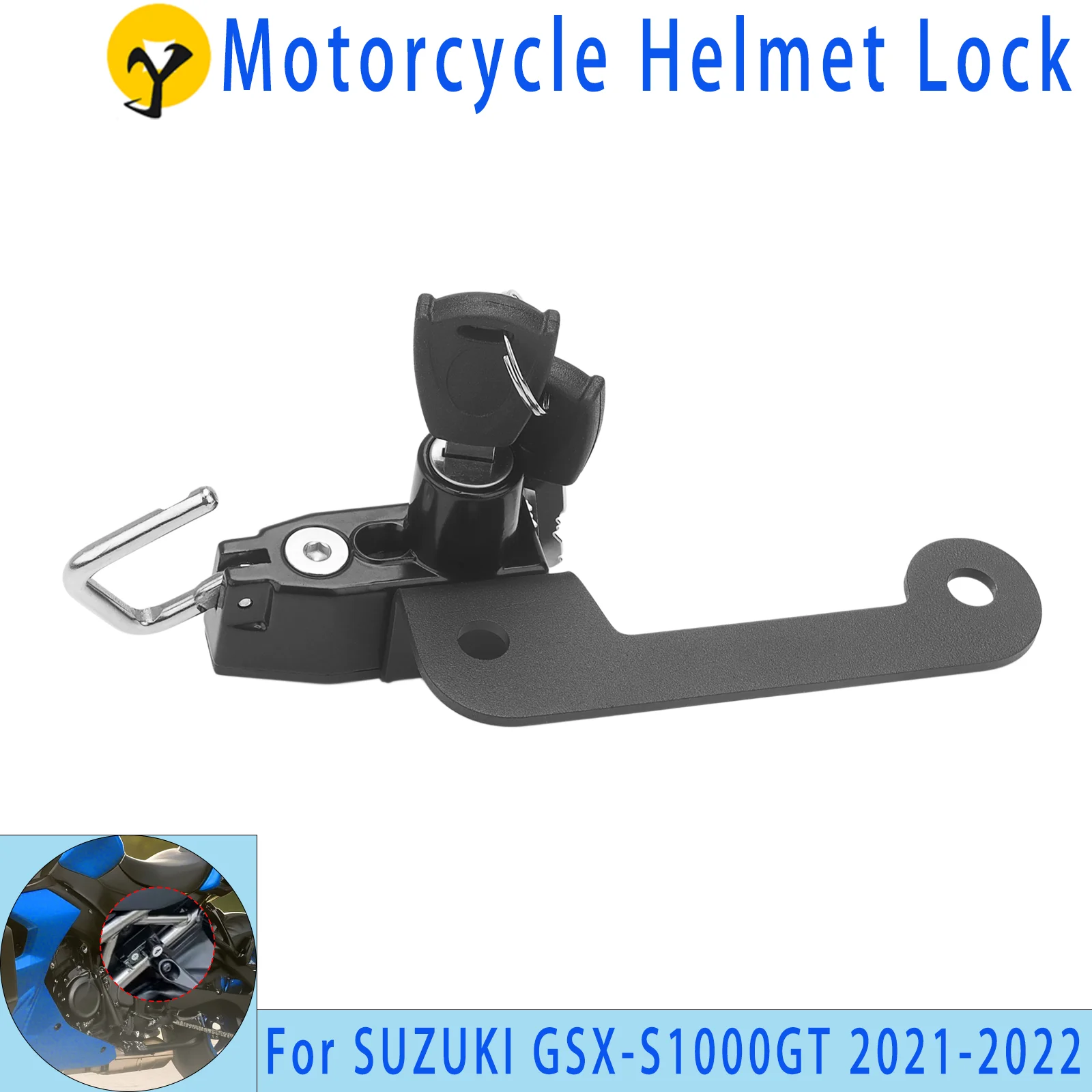 

For SUZUKI GSX-S1000GT GSXS1000GT 2021-2022 Models Motorcycle Helmet Lock Anti-Theft Helmet Security Lock Includes 2 Keys