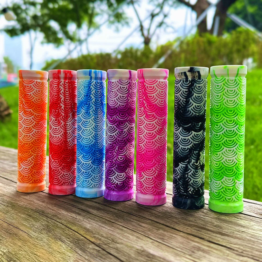 Universal Dragon Scale Mountain Bike Grips Mixed Color Rubber Anti-Slip Shock Absorbing Bicycle Handlebar Grips Parts