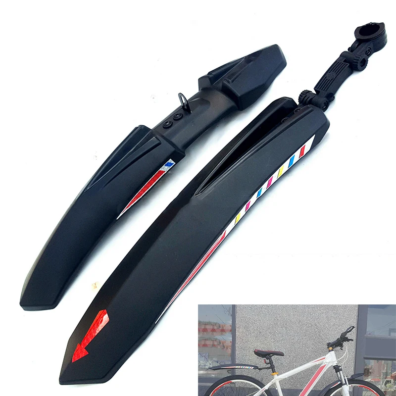 24\'\'/26\'\'/27\'\' Mudguard Bicycle Flexible For Front Wheel 2Pcs Black Cycling Fenders Lightweight Plastic Road Bike