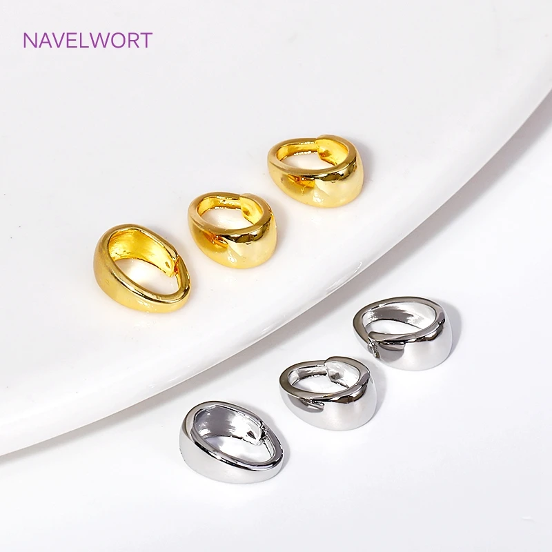 18K Gold Plated Brass Metal Smooth Pendant Bail Pinch Hook Clips Connector For DIY Jewelry Making Accessories