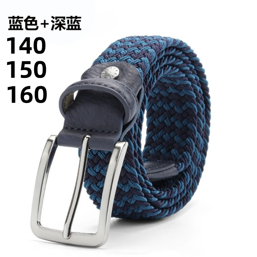 140CM-160CM Men High Quality Luxury Large Size Elastic Belt Extended Woven Mixed Webbing Slim Hand Many Colors Choose Buckle
