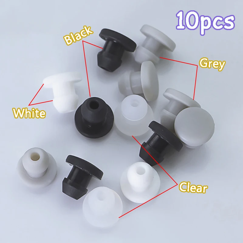 10pcs 2.5mm to 50.6mm Silicone Rubber Snap-on Hole Plug Blanking End Caps Seal Stopper Black/Gray/Clear/White