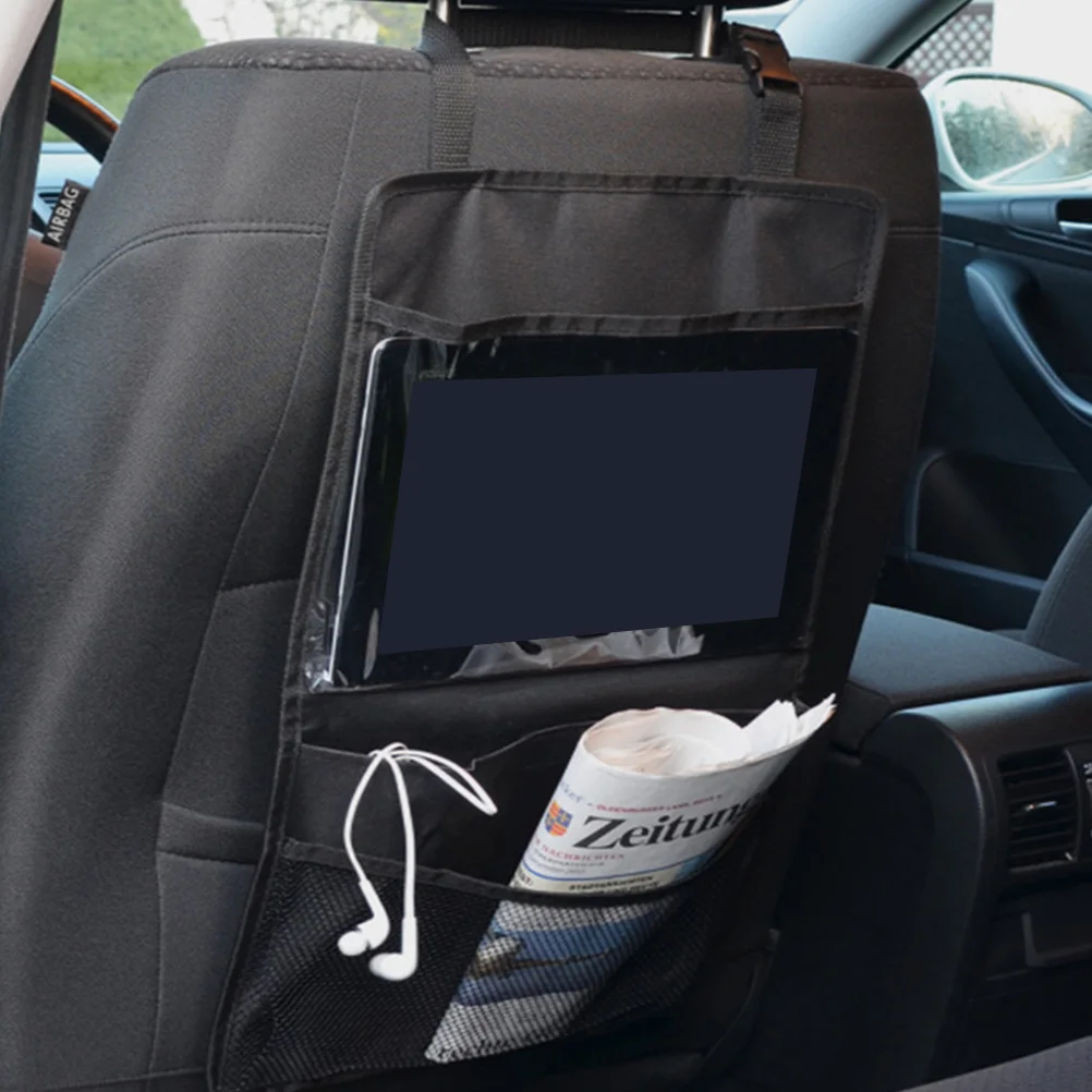 

Children Seatback Storage Organizer Seat Side Pocket Elastic Strap Mesh Holds Phone Coins Sunglasses Auto