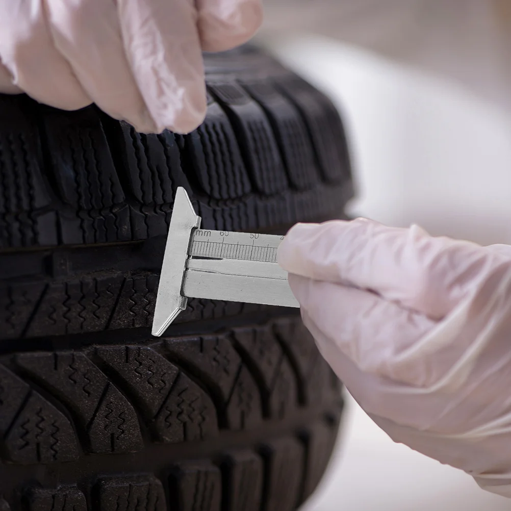 

2pcs Tire Tread Depth Gauge 0-60Mm Iron Body Nonslip Grip Accurate Wear Measurement For Vehicle Maintenance Tool Tread Depth