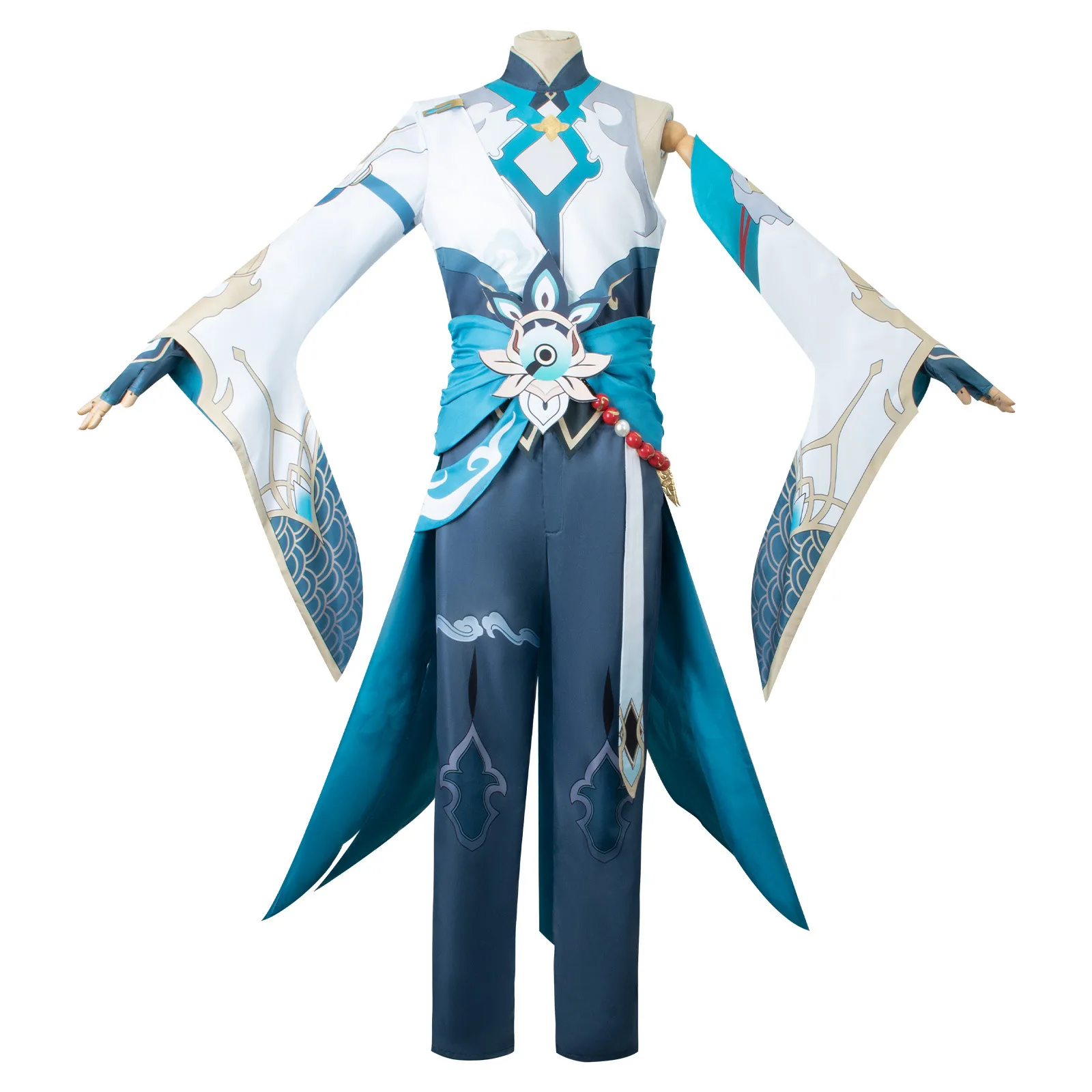 

Honkai character Dan Heng cosplay blue suit waistband Cosplay Costume adult with sleeve earrings