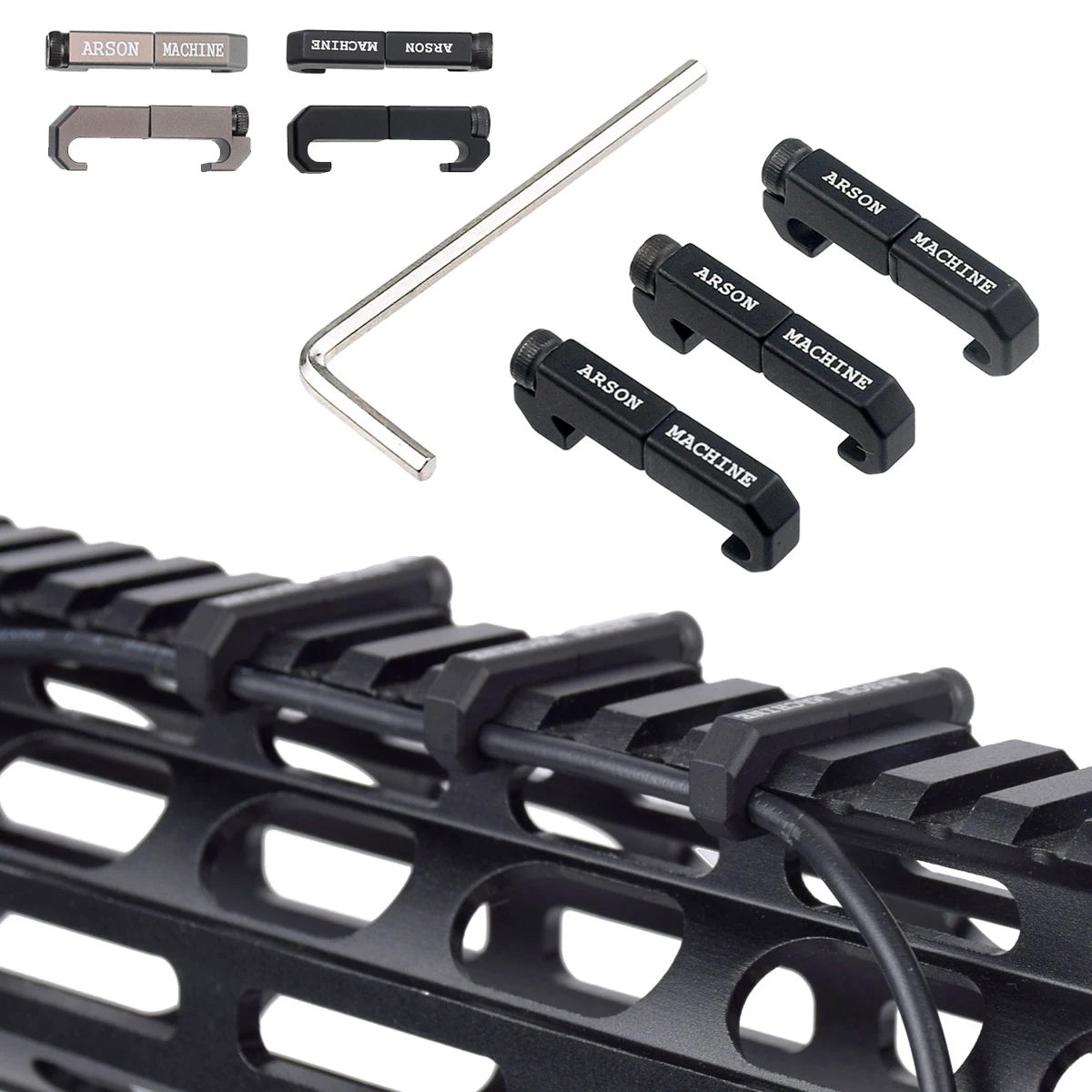 Guía de cables táctico M-LOK – Clip organizador para linterna 20mm - imagen 3