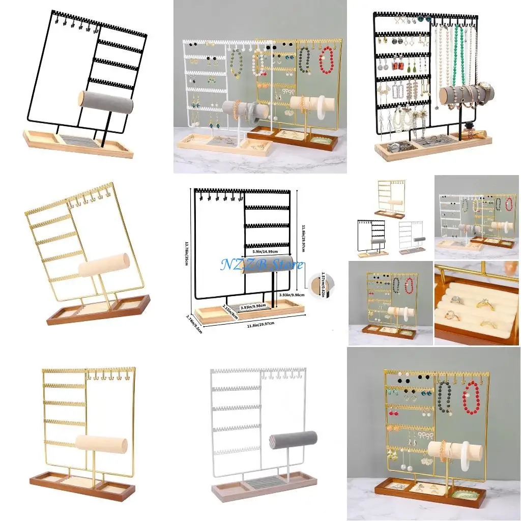 

T21F Practical Necklace Stand and Earring Holder Multi Layer Jewelry Storage Shelves