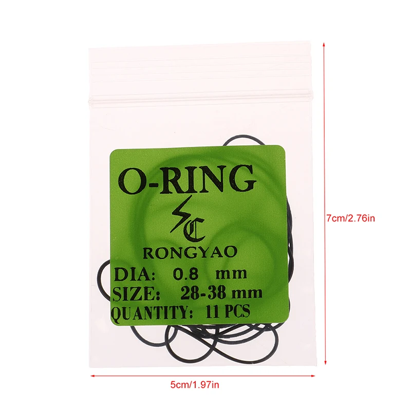 Junta trasera de goma para reloj, 1 bolsa de 0,5/0,6/0,7/0,8mm, resistente al agua, herramienta de reparación, accesorio
