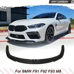 Car Front Bumper Lip For BMW 8 Series F91 F92 F93 M8 2019-2022 Dry Carbon Front Bumper Lip Spoiler Wide Body Kit Lip Chin Lip