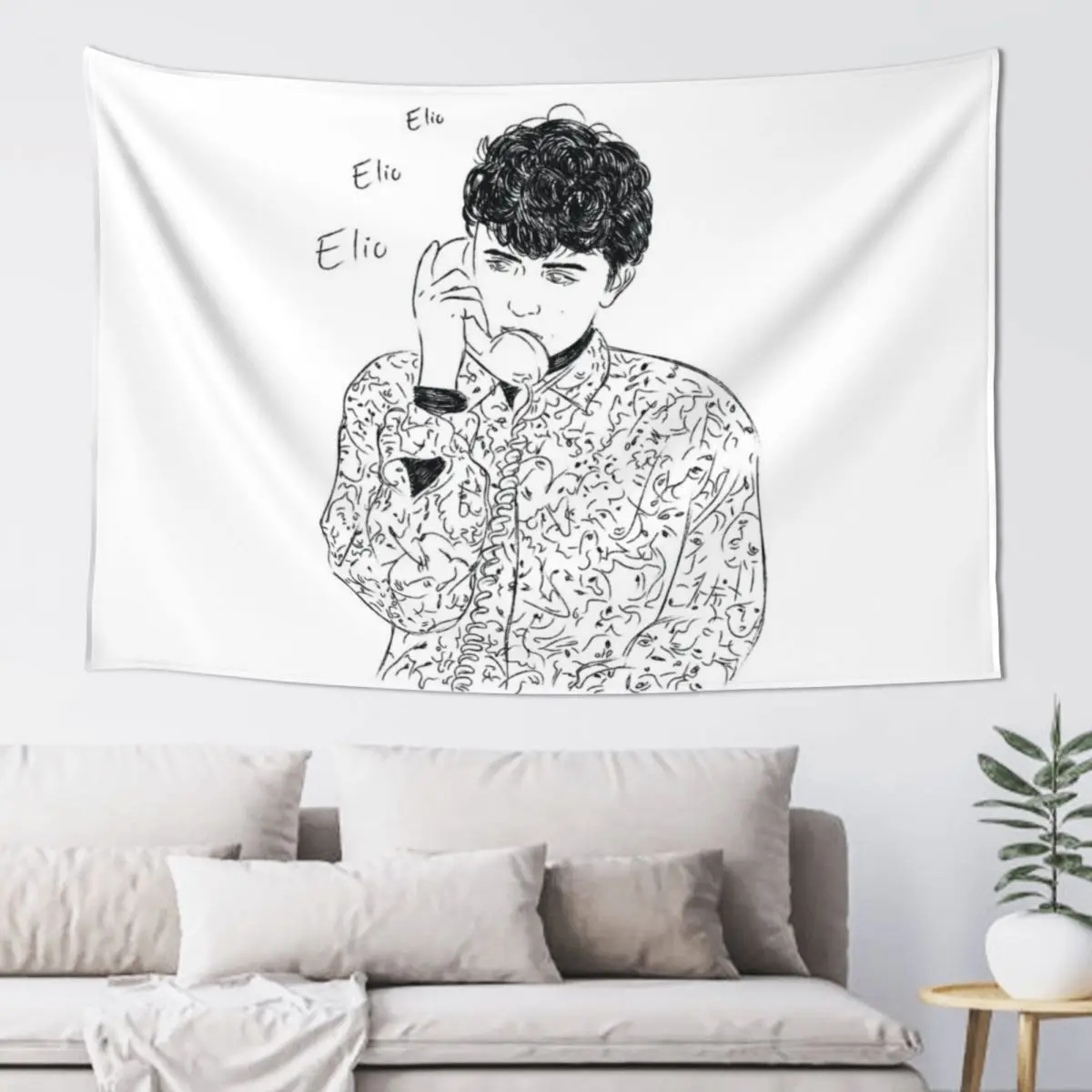 

Call Me By Your Name - Elio Elio Elio Tapestry Aesthetic Home Decor Decorative Wall Tapestry